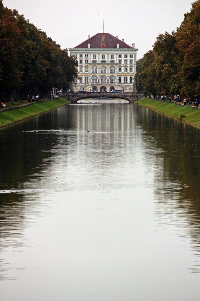 lake, nature, castle, palace garden, munich